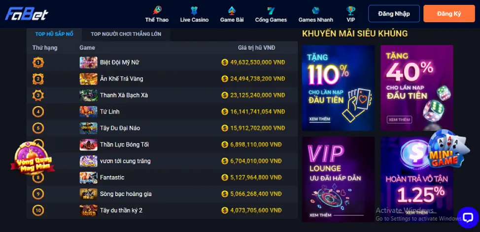 Hình ảnh tổng hợp các trò chơi thể thao, casino, nổ hũ tại U88